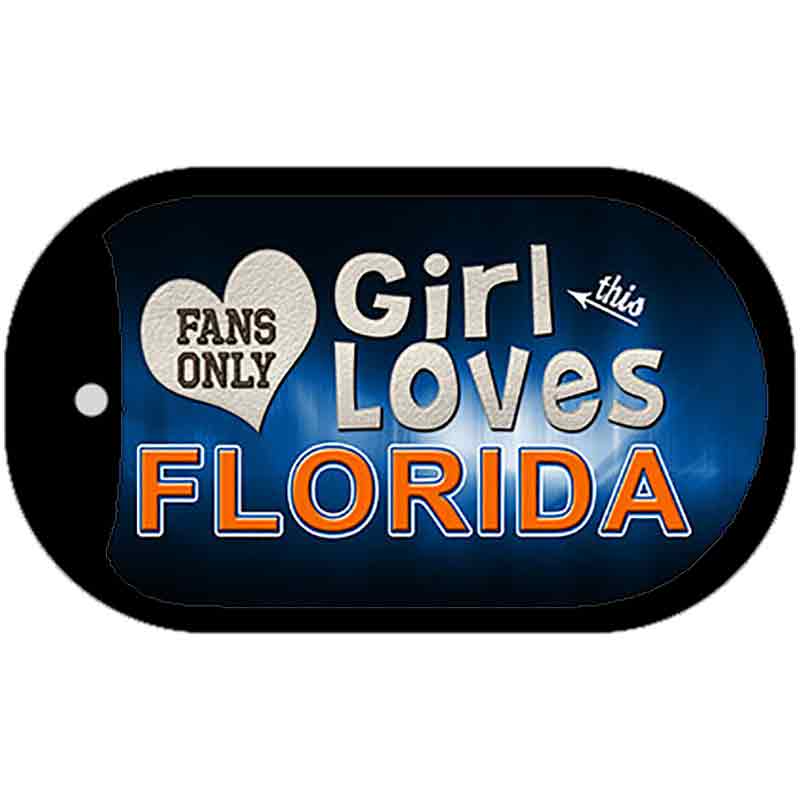This Girl Loves Her Florida Novelty Metal Dog Tag Necklace DT-8482 2" x 1" Dog Tag (DT)