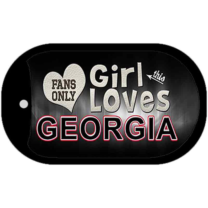 This Girl Loves Her Georgia Novelty Metal Dog Tag Necklace DT-8483 2" x 1" Dog Tag (DT)