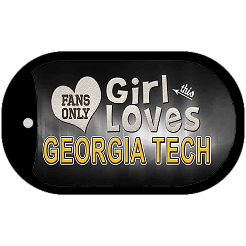 This Girl Loves Her Georgia Tech Novelty Metal Dog Tag Necklace DT-8484 2" x 1" Dog Tag (DT)