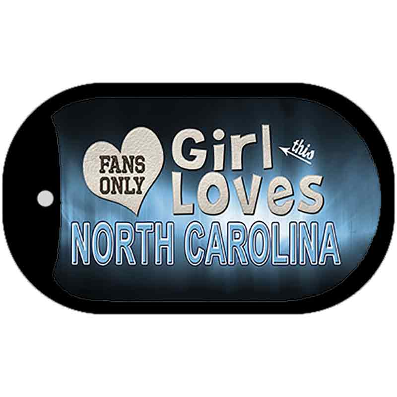 This Girl Loves Her North Carolina Novelty Metal Dog Tag Necklace DT-8506 2" x 1" Dog Tag (DT)