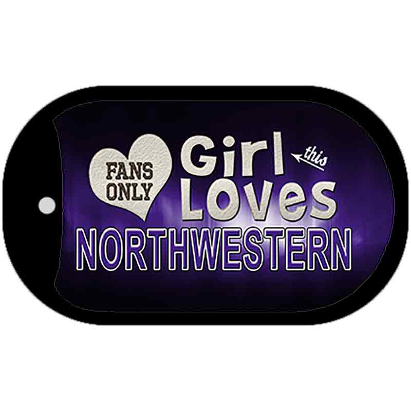 This Girl Loves Her Northwestern Novelty Metal Dog Tag Necklace DT-8512 2" x 1" Dog Tag (DT)