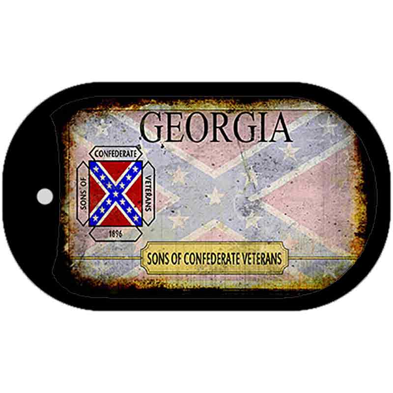 Georgia Rusty Blank Novelty Metal Dog Tag Necklace DT-8515 2" x 1" Dog Tag (DT)