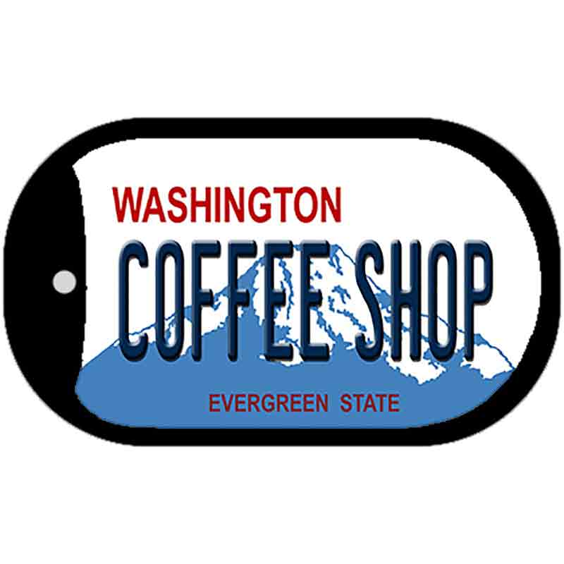 Coffee Shop Washington Novelty Metal Dog Tag Necklace DT-8691 2" x 1" Dog Tag (DT)