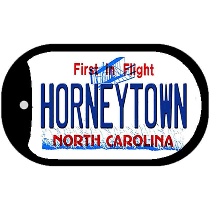 Horneytown North Carolina Novelty Metal Dog Tag Necklace DT-8784 2" x 1" Dog Tag (DT)