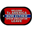 Speak English Or Leave Novelty Metal Dog Tag Necklace DT-8801 2" x 1" Dog Tag (DT)
