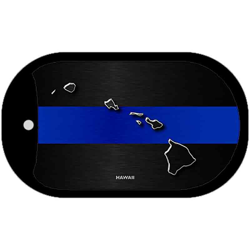 Hawaii Thin Blue Line Novelty Dog Tag Necklace DT-8893
