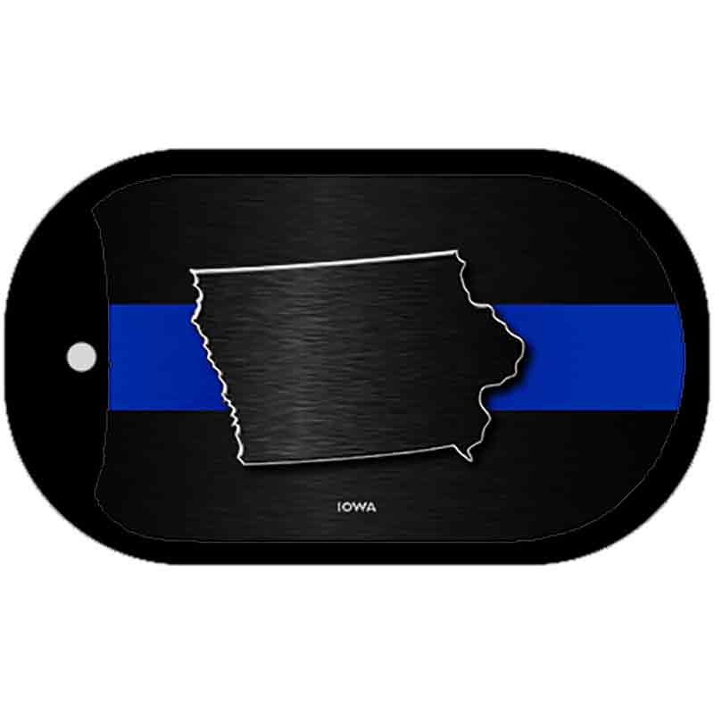 Iowa Thin Blue Line Novelty Dog Tag Necklace DT-8897