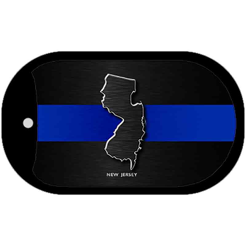 New Jersey Thin Blue Line Novelty Dog Tag Necklace DT-8912