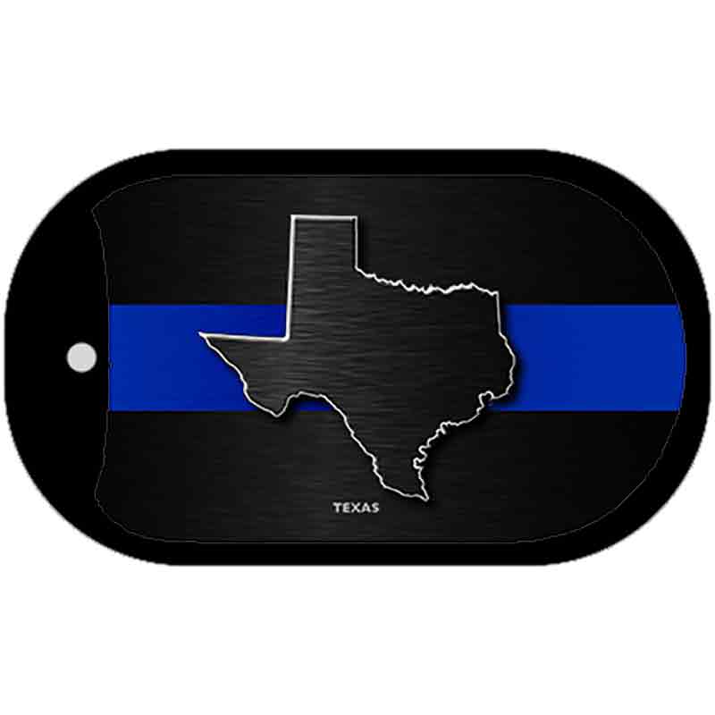 Texas Thin Blue Line Novelty Dog Tag Necklace DT-8925