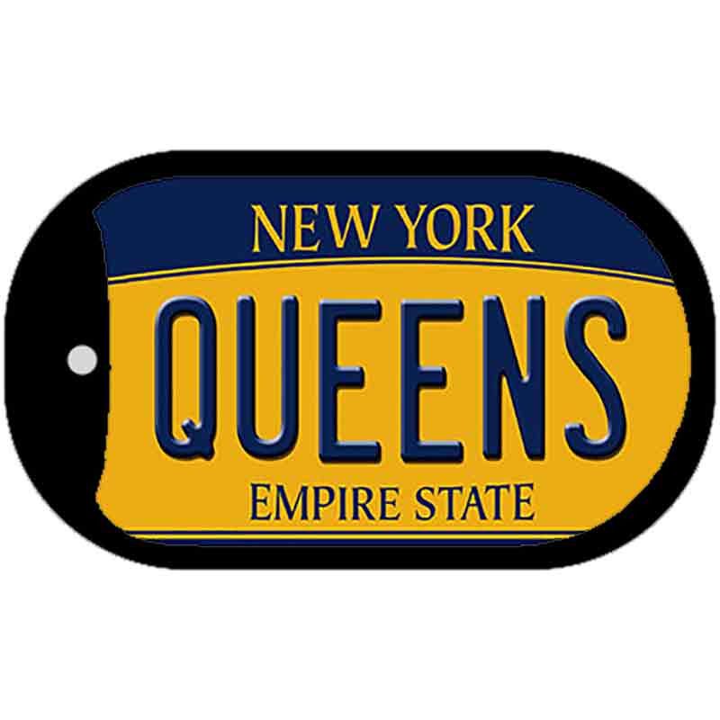 Queens New York Novelty Metal Dog Tag Necklace DT-8942 2" x 1" Dog Tag (DT)