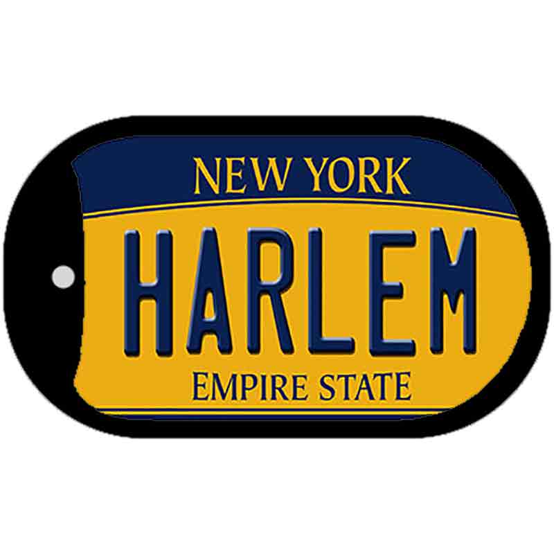 Harlem New York Novelty Metal Dog Tag Necklace DT-8943 2" x 1" Dog Tag (DT)