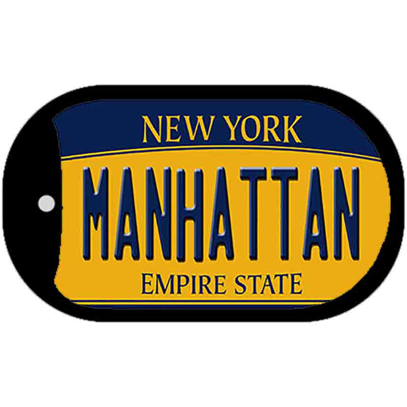 Manhattan New York Novelty Metal Dog Tag Necklace DT-8944 2" x 1" Dog Tag (DT)