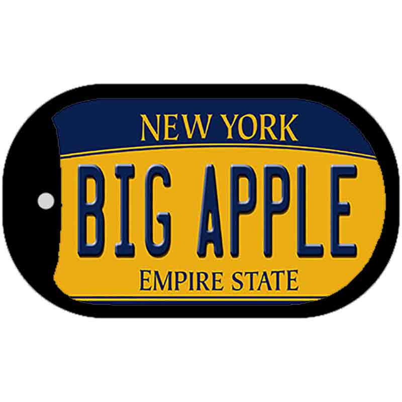 Big Apple New York Novelty Metal Dog Tag Necklace DT-8949 2" x 1" Dog Tag (DT)