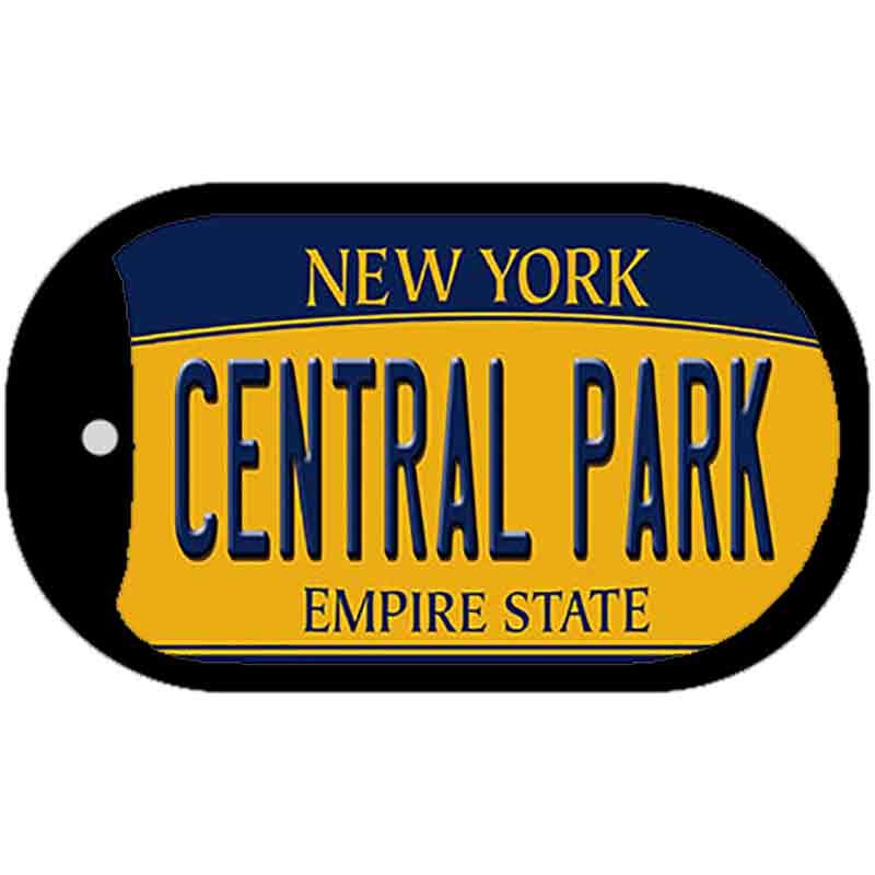 Central Park New York Novelty Metal Dog Tag Necklace DT-8950 2" x 1" Dog Tag (DT)