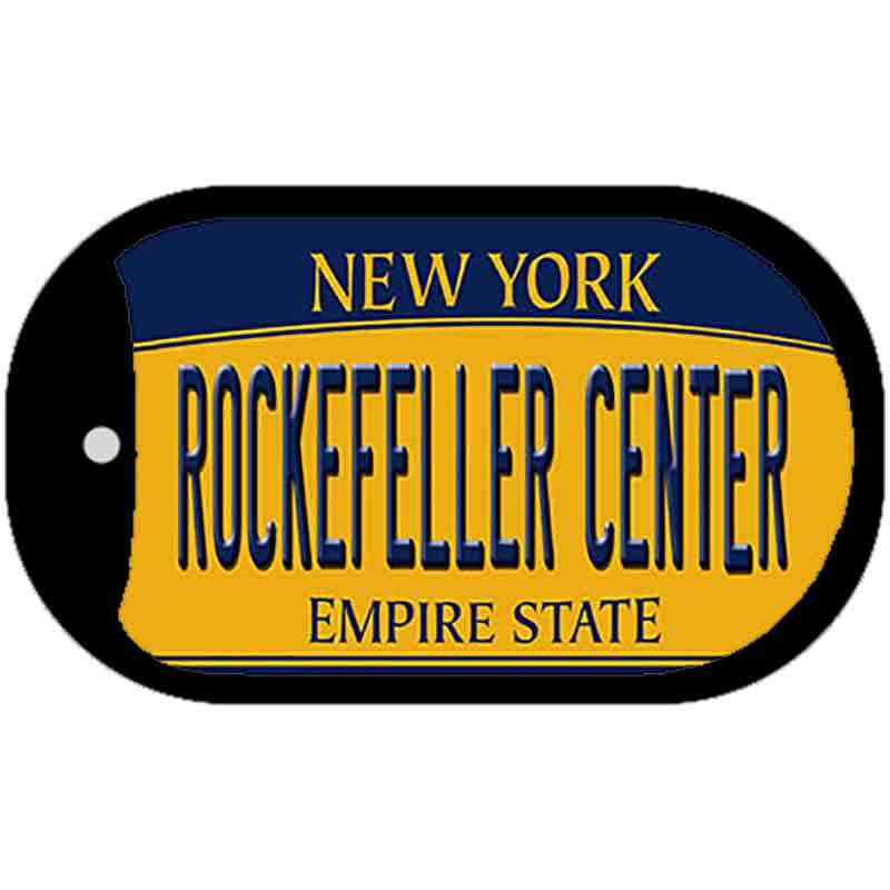 Rockefeller Center New York Novelty Metal Dog Tag Necklace DT-8953 2" x 1" Dog Tag (DT)
