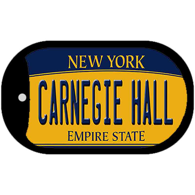 Carnegie Hall New York Novelty Metal Dog Tag Necklace DT-8954 2" x 1" Dog Tag (DT)