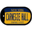 Carnegie Hall New York Novelty Metal Dog Tag Necklace DT-8954 2" x 1" Dog Tag (DT)