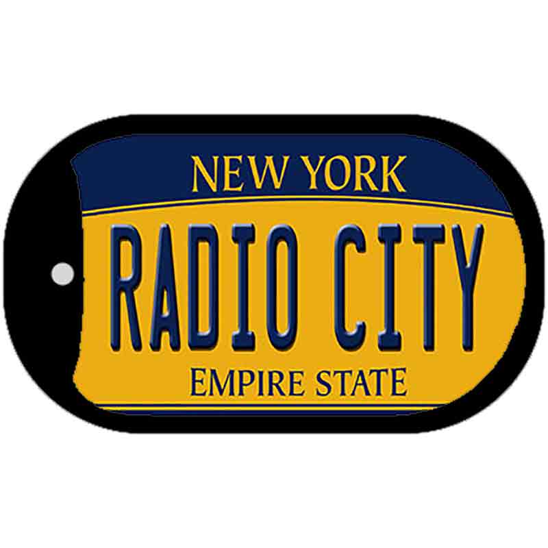 Radio City New York Novelty Metal Dog Tag Necklace DT-8955 2" x 1" Dog Tag (DT)