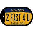 2 Fast 4 U New York Novelty Metal Dog Tag Necklace DT-8960 2" x 1" Dog Tag (DT)