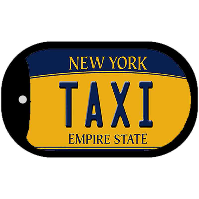 Taxi New York Novelty Metal Dog Tag Necklace DT-8965 2" x 1" Dog Tag (DT)