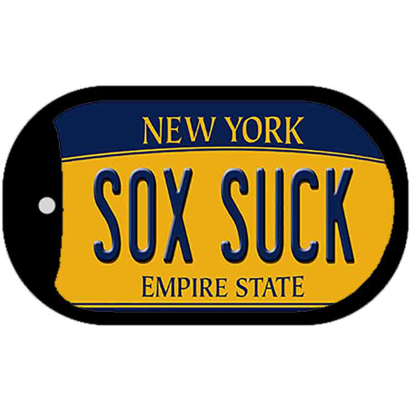 Sox Suck New York Novelty Metal Dog Tag Necklace DT-8967 2" x 1" Dog Tag (DT)