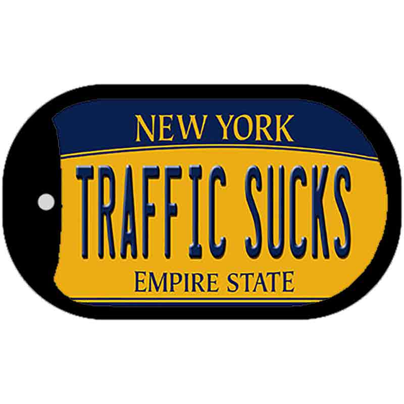Traffic Sucks New York Novelty Metal Dog Tag Necklace DT-8976 2" x 1" Dog Tag (DT)