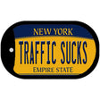 Traffic Sucks New York Novelty Metal Dog Tag Necklace DT-8976 2" x 1" Dog Tag (DT)