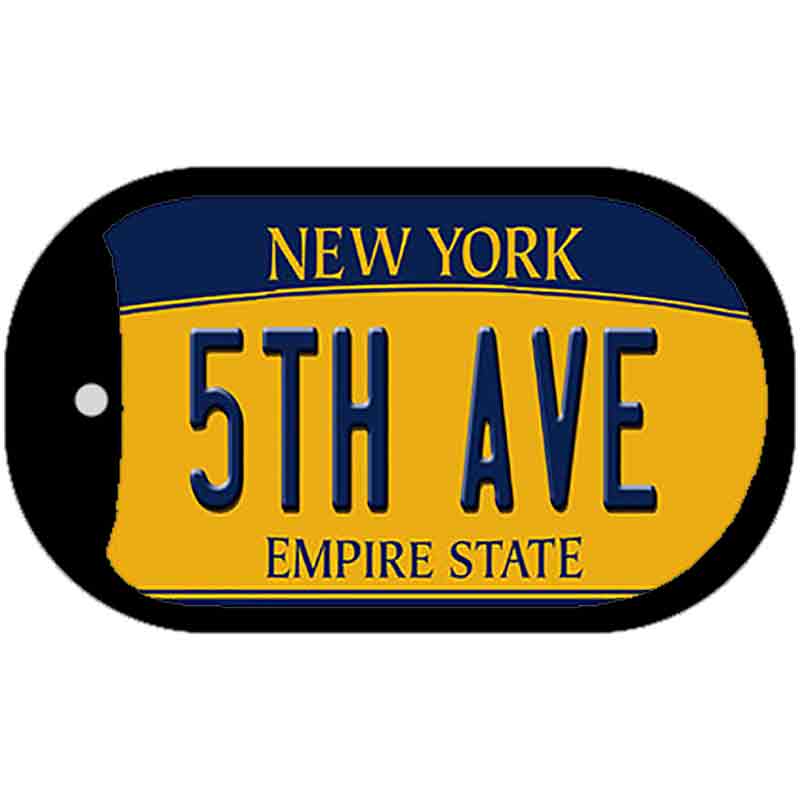 5th Ave New York Novelty Metal Dog Tag Necklace DT-8979 2" x 1" Dog Tag (DT)