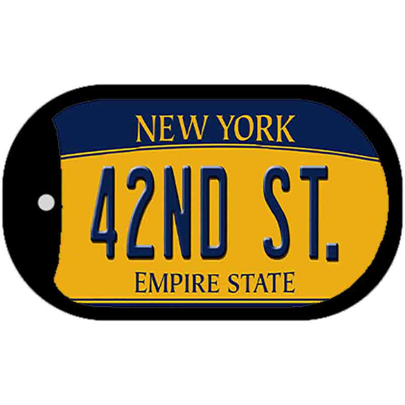 42nd St New York Novelty Metal Dog Tag Necklace DT-8980 2" x 1" Dog Tag (DT)