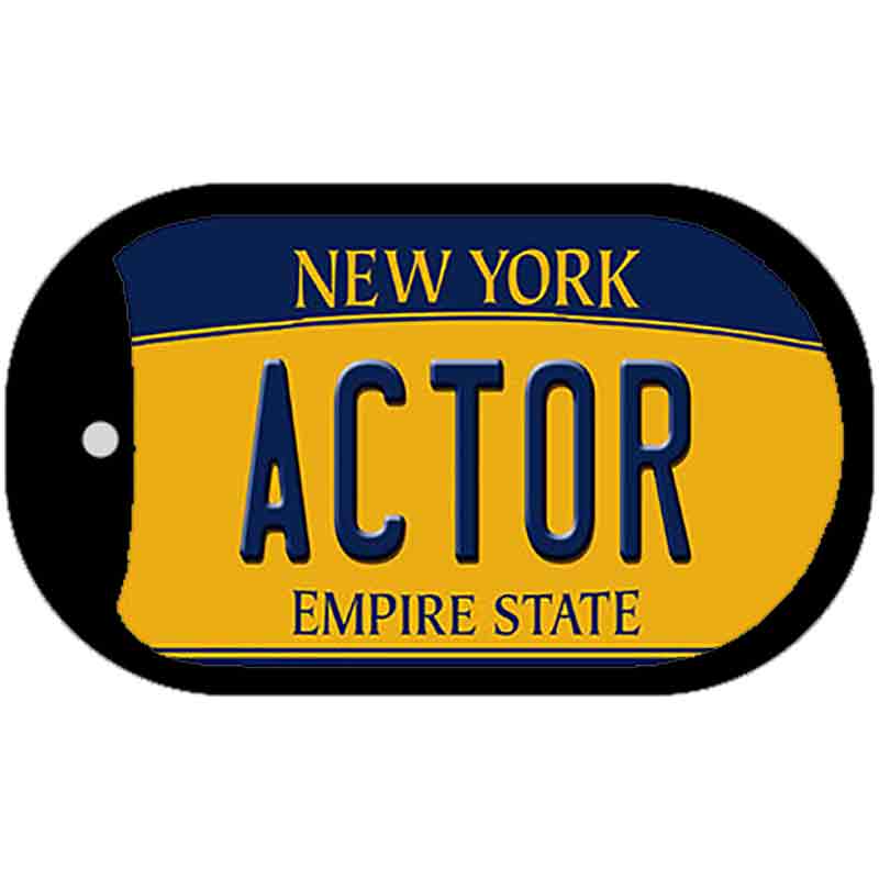 Actor New York Novelty Metal Dog Tag Necklace DT-8981 2" x 1" Dog Tag (DT)