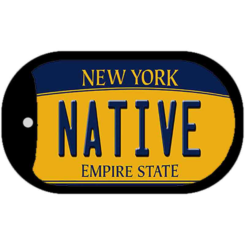 Native New York Novelty Metal Dog Tag Necklace DT-8993 2" x 1" Dog Tag (DT)
