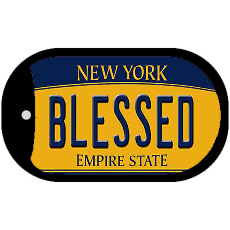 Blessed New York Novelty Metal Dog Tag Necklace DT-8994 2" x 1" Dog Tag (DT)