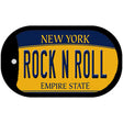 Rock N Roll New York Novelty Metal Dog Tag Necklace DT-8997 2" x 1" Dog Tag (DT)