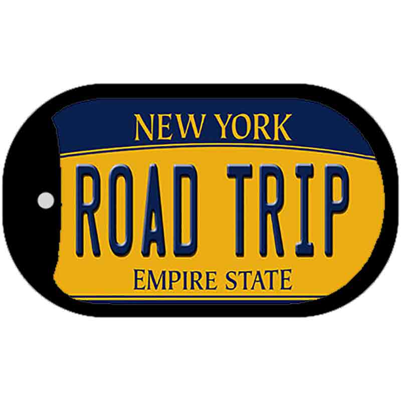 Road Trip New York Novelty Metal Dog Tag Necklace DT-9001 2" x 1" Dog Tag (DT)