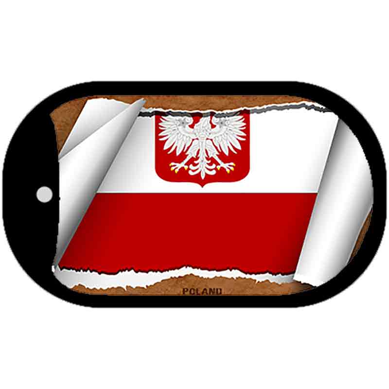 Poland Eagle Flag Scroll Metal Novelty Dog Tag Necklace DT-9109
