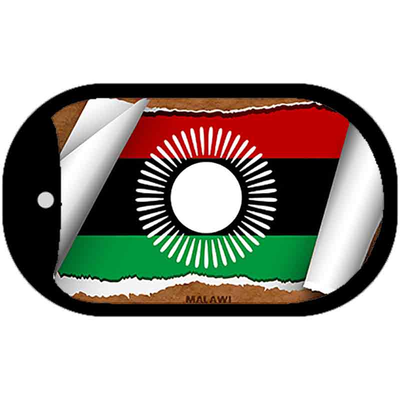 Malawi Flag Scroll Metal Novelty Dog Tag Necklace DT-9229