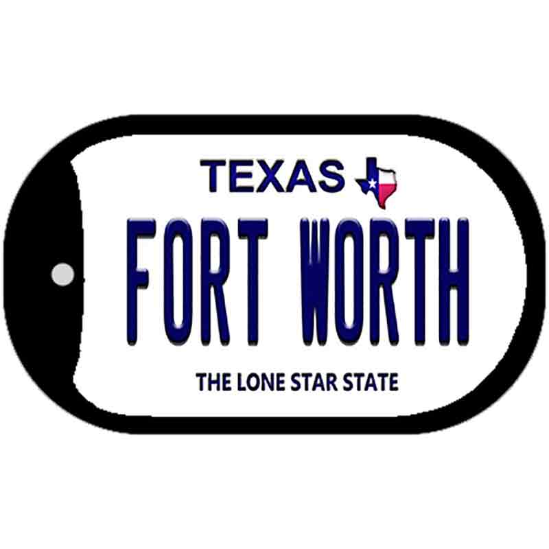 Fort Worth Texas Novelty Metal Dog Tag Necklace DT-9371 2" x 1" Dog Tag (DT)