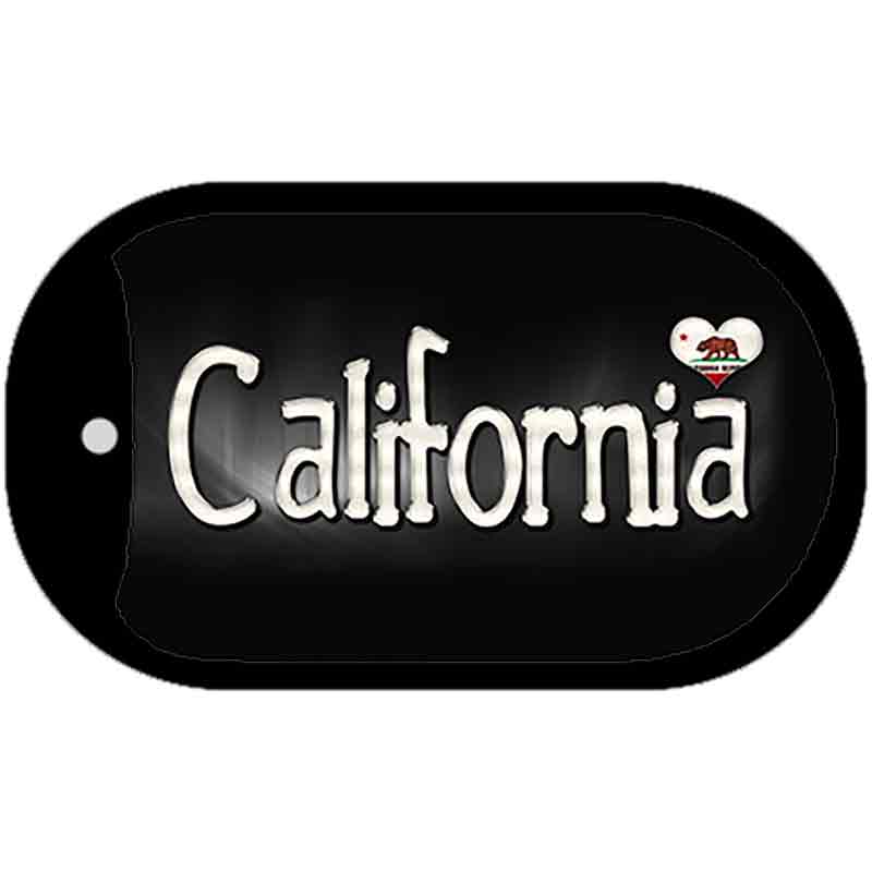 California Flag Script Novelty Metal Dog Tag Necklace DT-9443 2" x 1" Dog Tag (DT)