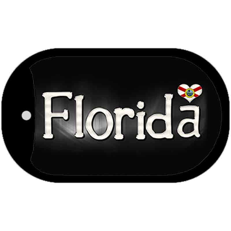 Florida Flag Script Novelty Metal Dog Tag Necklace DT-9447 2" x 1" Dog Tag (DT)