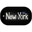 New York Flag Script Novelty Metal Dog Tag Necklace DT-9470 2" x 1" Dog Tag (DT)