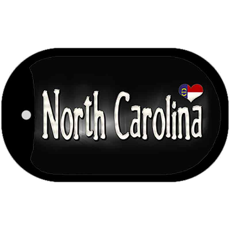North Carolina Flag Script Novelty Metal Dog Tag Necklace DT-9471 2" x 1" Dog Tag (DT)