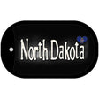North Dakota Flag Script Novelty Metal Dog Tag Necklace DT-9472 2" x 1" Dog Tag (DT)