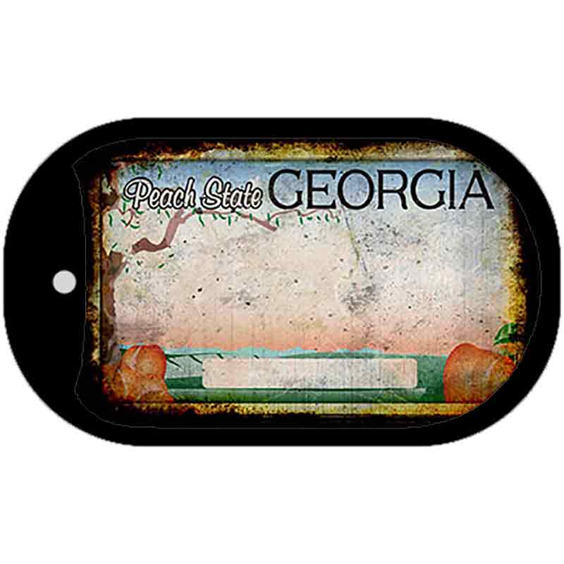 Georgia Rusty Blank Novelty Metal Dog Tag Necklace DT-9501 2" x 1" Dog Tag (DT)