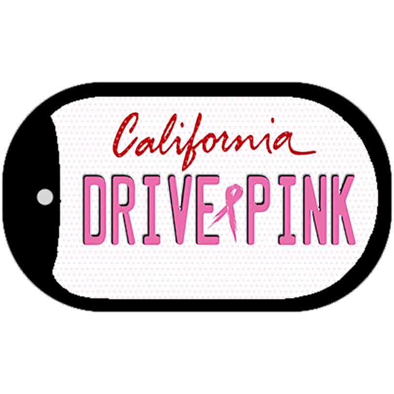 Drive Pink California Novelty Metal Dog Tag Necklace DT-9640 2" x 1" Dog Tag (DT)