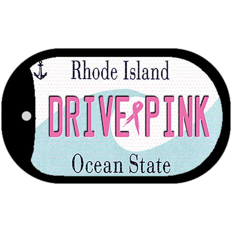Drive Pink Rhode Island Novelty Metal Dog Tag Necklace DT-9674