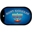 Happy Hanukkah Menorah Novelty Metal Dog Tag Necklace DT-9689 2" x 1" Dog Tag (DT)