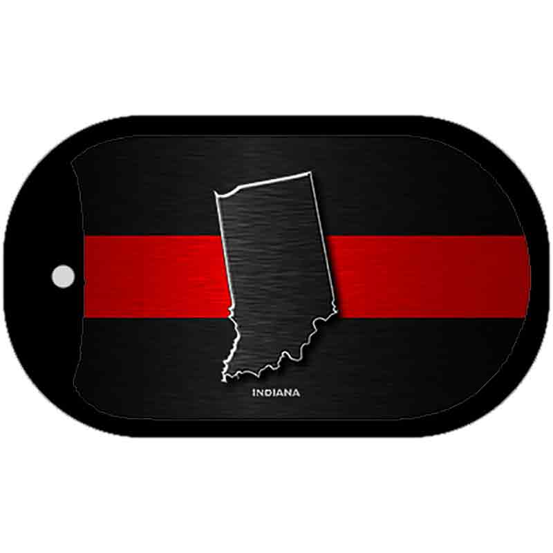 Indiana Thin Red Line Novelty Dog Tag Necklace DT-9703