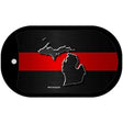 Michigan Thin Red Line Novelty Dog Tag Necklace DT-9711