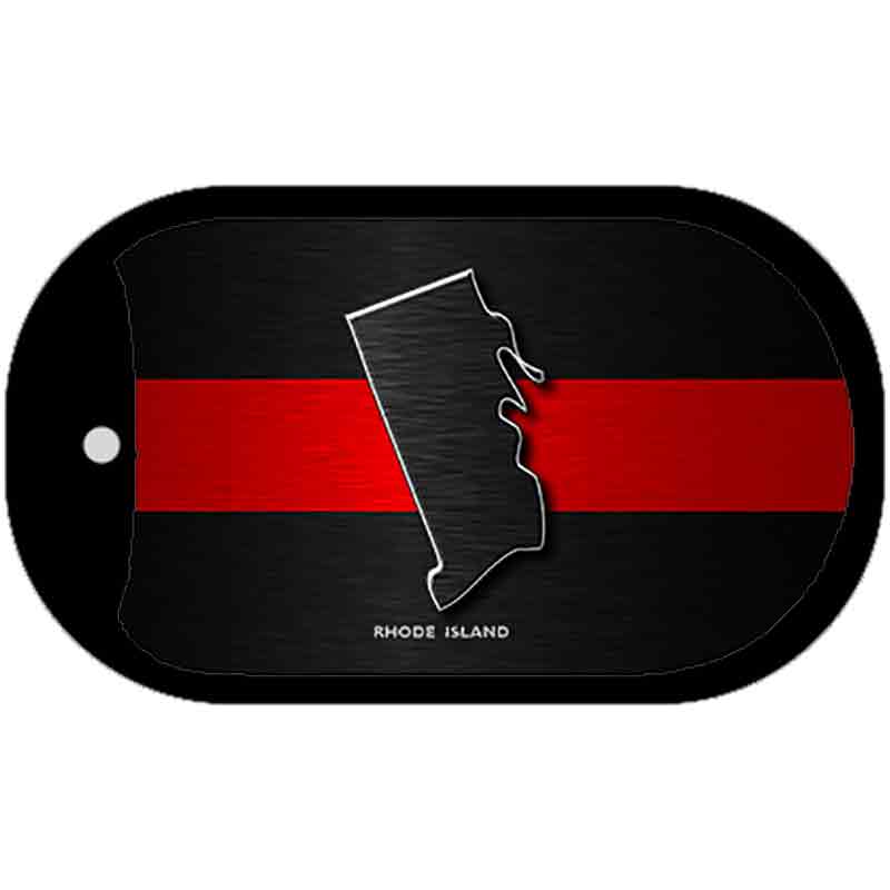 Rhode Island Thin Red Line Novelty Dog Tag Necklace DT-9728