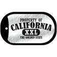 Property Of California Novelty Metal Dog Tag Necklace DT-9746 2" x 1" Dog Tag (DT)